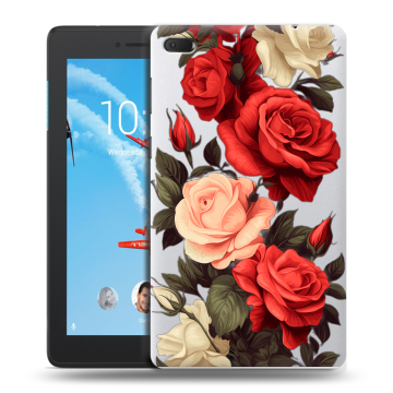 Силиконовый чехол на Lenovo Tab E7 с принтом Розы