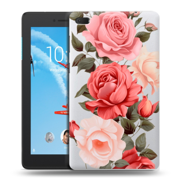 Силиконовый чехол на Lenovo Tab E7 с принтом Розы