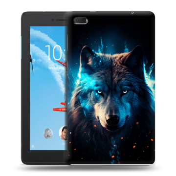 Силиконовый чехол на Lenovo Tab E7 с принтом Волк ночной Силиконовый чехол на Lenovo Tab E7 с принтом Волк ночной