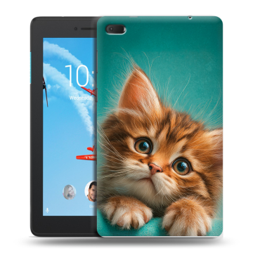 Силиконовый чехол на Lenovo Tab E7 с принтом котенок