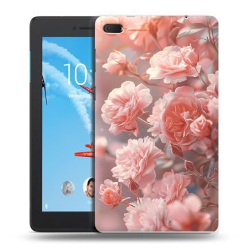 Силиконовый чехол на Lenovo Tab E7 с принтом Розовые розы