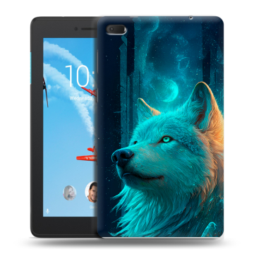 Силиконовый чехол на Lenovo Tab E7 с принтом бабочки саккура