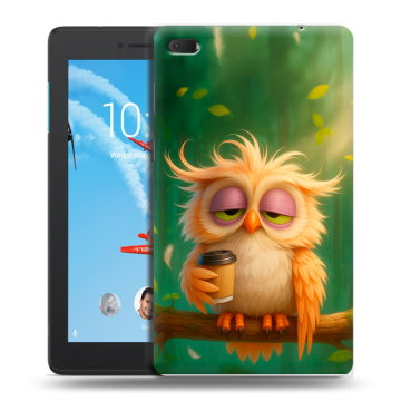 Силиконовый чехол на Lenovo Tab E7 с принтом сова