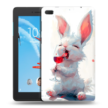 Силиконовый чехол на Lenovo Tab E7 с принтом кролик зайчик