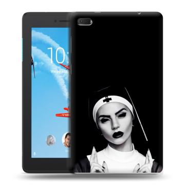 Силиконовый чехол на Lenovo Tab E7 с принтом монашка