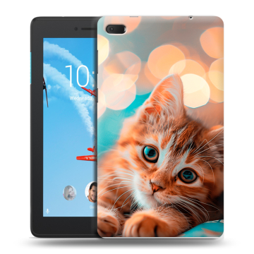 Силиконовый чехол на Lenovo Tab E7 с принтом котик
