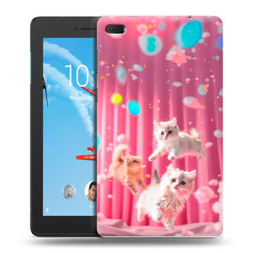 Силиконовый чехол на Lenovo Tab E7 с принтом милые котики Силиконовый чехол на Lenovo Tab E7 с принтом милые котики