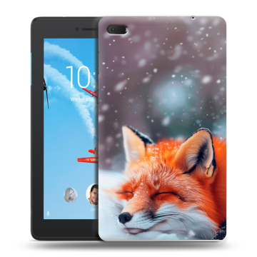 Силиконовый чехол на Lenovo Tab E7 с принтом лиса