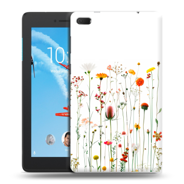 Силиконовый чехол на Lenovo Tab E7 с принтом цветы
