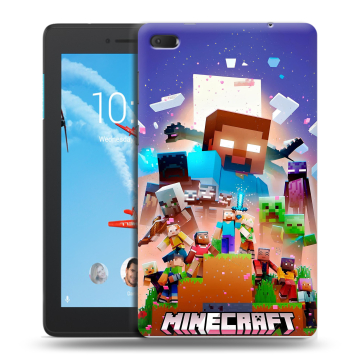 Силиконовый чехол на Lenovo Tab E7 с принтом Майнкрафт Minecraft