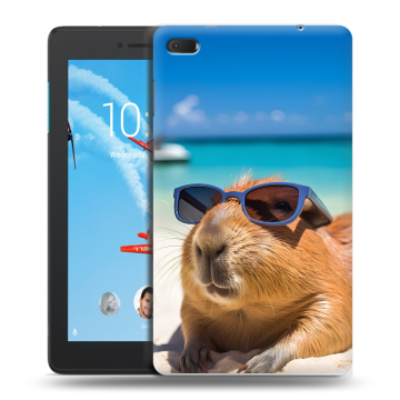 Силиконовый чехол на Lenovo Tab E7 с принтом Капибара
