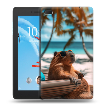 Силиконовый чехол на Lenovo Tab E7 с принтом Капибара