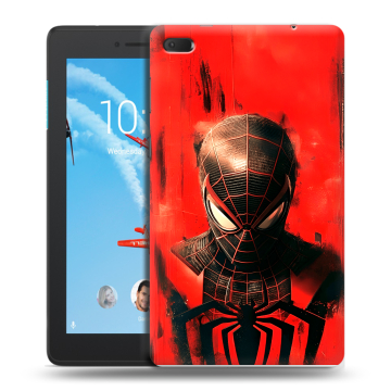Силиконовый чехол на Lenovo Tab E7 с принтом человек паук spiderman