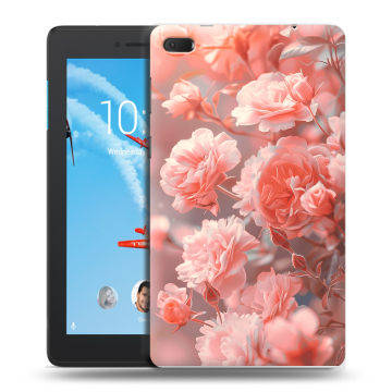 Силиконовый чехол на Lenovo Tab E7 с принтом Розы цветы