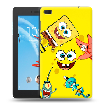 Силиконовый чехол на Lenovo Tab E7 с принтом Спанч боб Спанчбоб