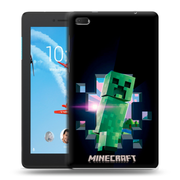 Силиконовый чехол на Lenovo Tab E7 с принтом Майнкрафт Minecraft