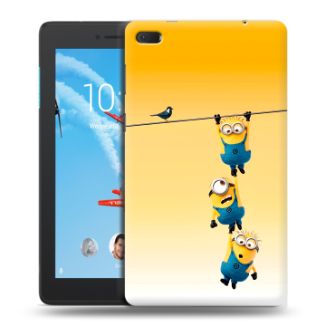 Силиконовый чехол на Lenovo Tab E7 с принтом Миньоны