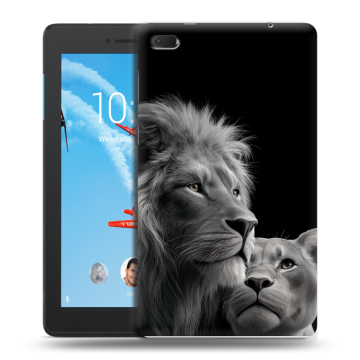 Силиконовый чехол на Lenovo Tab E7 с принтом Лев кошки Силиконовый чехол на Lenovo Tab E7 с принтом Лев кошки