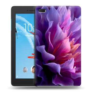 Силиконовый чехол на Lenovo Tab E7 с принтом женский цветы