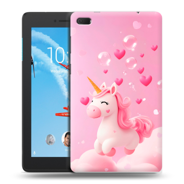Силиконовый чехол на Lenovo Tab E7 с принтом Единорог