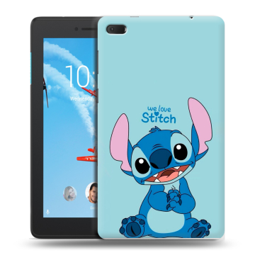 Силиконовый чехол на Lenovo Tab E7 с принтом Лило и Стич Силиконовый чехол на Lenovo Tab E7 с принтом Лило и Стич