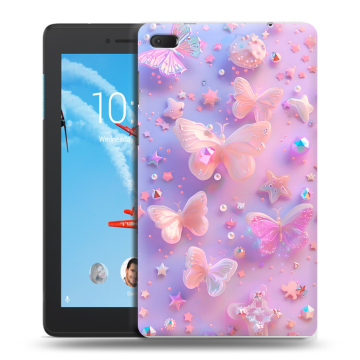 Силиконовый чехол на Lenovo Tab E7 с принтом Бабочки Силиконовый чехол на Lenovo Tab E7 с принтом Бабочки