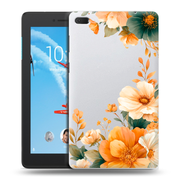 Силиконовый чехол на Lenovo Tab E7 с принтом Цветы принт Силиконовый чехол на Lenovo Tab E7 с принтом Цветы принт