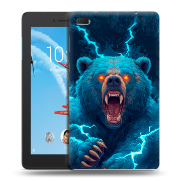 Силиконовый чехол на Lenovo Tab E7 с принтом Медведь Силиконовый чехол на Lenovo Tab E7 с принтом Медведь