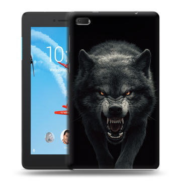 Силиконовый чехол на Lenovo Tab E7 с принтом Волк