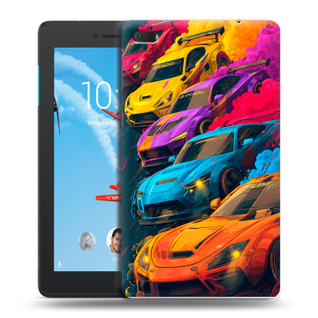 Силиконовый чехол на Lenovo Tab E7 с принтом Тачки Силиконовый чехол на Lenovo Tab E7 с принтом Тачки