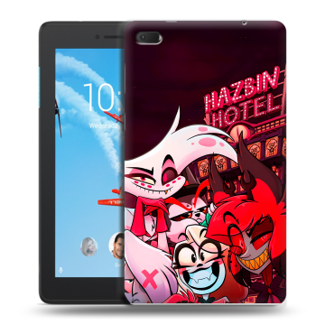 Силиконовый чехол на Lenovo Tab E7 с принтом Hazbin Hotel Отель Хазбин