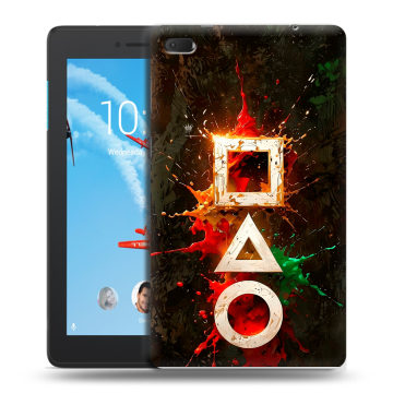 Силиконовый чехол на Lenovo Tab E7 с принтом Squid Game Игра кальмара