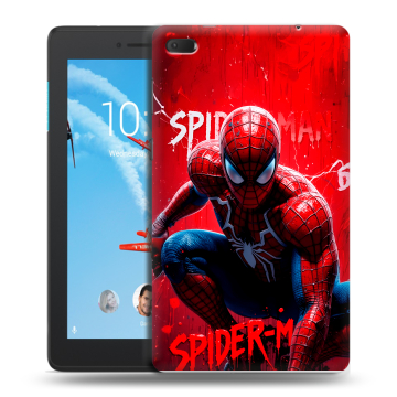 Силиконовый чехол на Lenovo Tab E7 с принтом Spiderman Человек паук