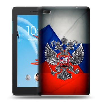 Силиконовый чехол на Lenovo Tab E7 с принтом Флаг России