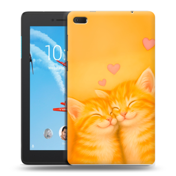 Силиконовый чехол на Lenovo Tab E7 с принтом Милые котята