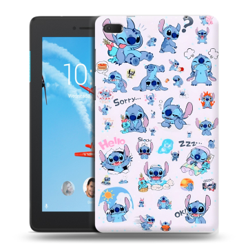 Силиконовый чехол на Lenovo Tab E7 с принтом Лило и Стич Силиконовый чехол на Lenovo Tab E7 с принтом Лило и Стич