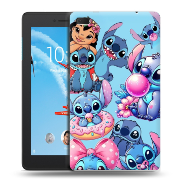 Силиконовый чехол на Lenovo Tab E7 с принтом Лило и Стич Силиконовый чехол на Lenovo Tab E7 с принтом Лило и Стич