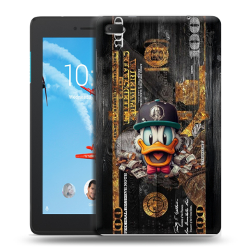Силиконовый чехол на Lenovo Tab E7 с принтом Дональд Дак Доллар