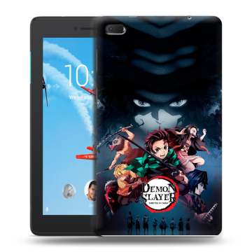 Силиконовый чехол на Lenovo Tab E7 с принтом Demon Slayer Клинок рассекающий демонов