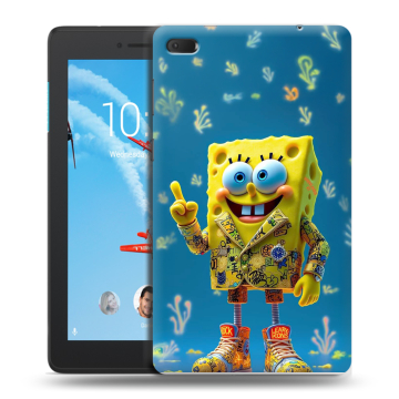 Силиконовый чехол на Lenovo Tab E7 с принтом Спанч боб Спанчбоб