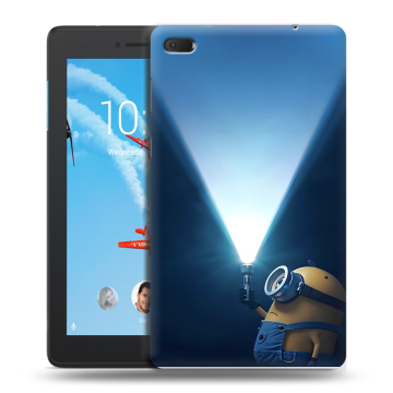 Силиконовый чехол на Lenovo Tab E7 с принтом Миньоны