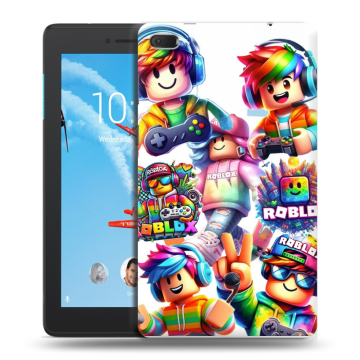 Силиконовый чехол на Lenovo Tab E7 с принтом Roblox Роблокс
