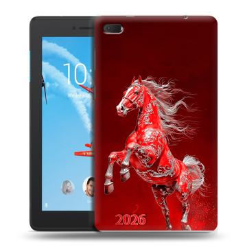 Силиконовый чехол на Lenovo Tab E7 с принтом Новый год Силиконовый чехол на Lenovo Tab E7 с принтом Новый год