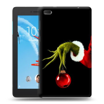 Силиконовый чехол на Lenovo Tab E7 с принтом Новый год Гринч Силиконовый чехол на Lenovo Tab E7 с принтом Новый год Гринч
