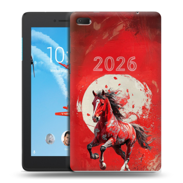 Силиконовый чехол на Lenovo Tab E7 с принтом Новый год Силиконовый чехол на Lenovo Tab E7 с принтом Новый год