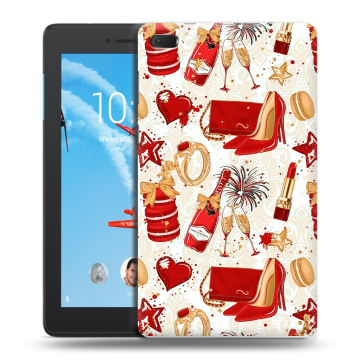 Силиконовый чехол на Lenovo Tab E7 с принтом Новый год Силиконовый чехол на Lenovo Tab E7 с принтом Новый год