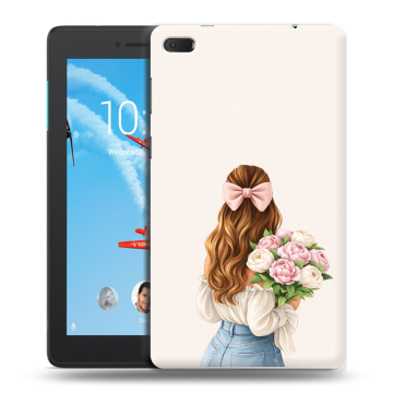 Силиконовый чехол на Lenovo Tab E7 с принтом женский
