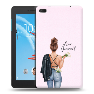 Силиконовый чехол на Lenovo Tab E7 с принтом женский