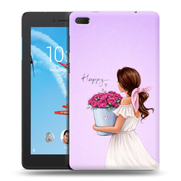 Силиконовый чехол на Lenovo Tab E7 с принтом женский