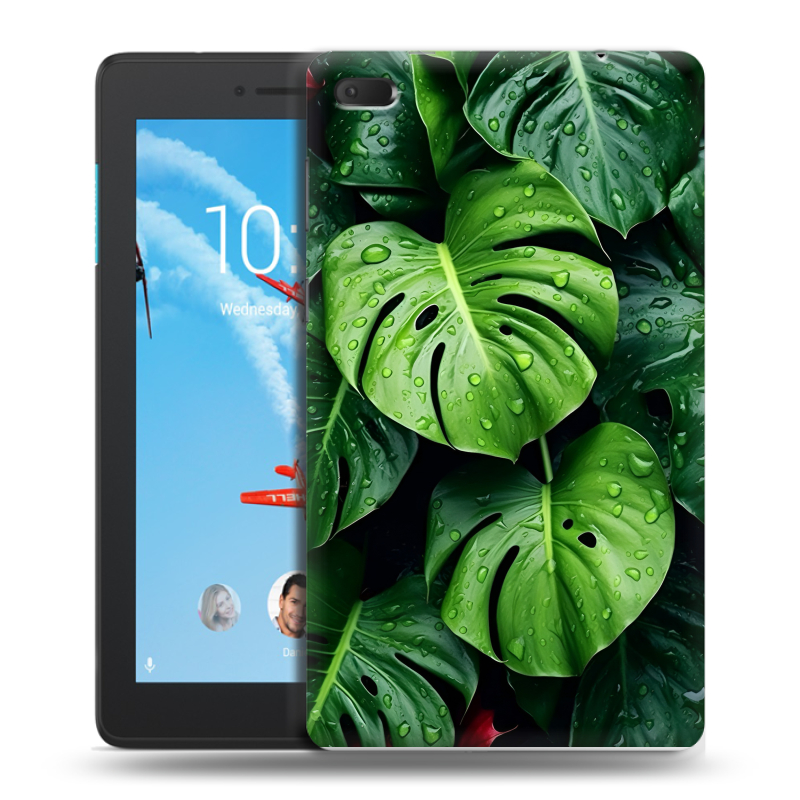 Силиконовый чехол на Lenovo Tab E7 с принтом Листья Силиконовый чехол на Lenovo Tab E7 с принтом Листья